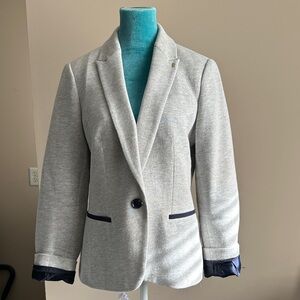Gray Blazer with Navy Accents